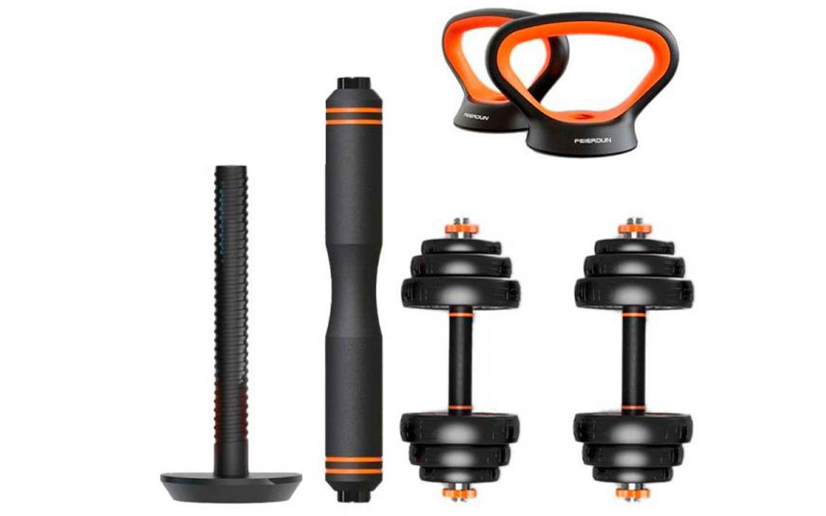 Xiaomi Kit de Musculação Halteres + Barra + Kettlebell 20kg